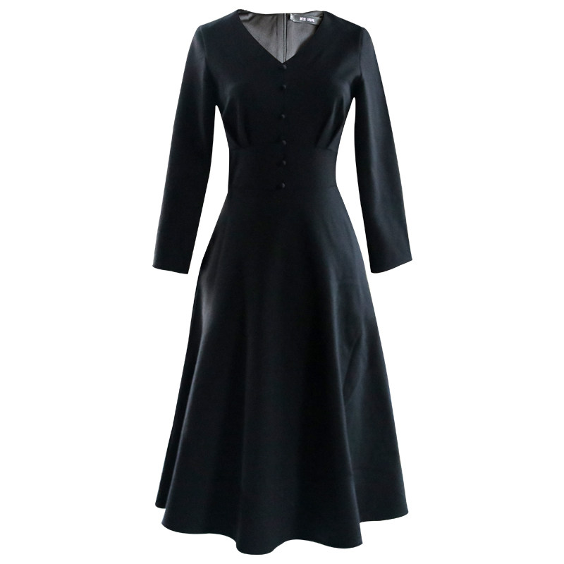 黑色礼服裙名媛连衣裙显瘦裙子