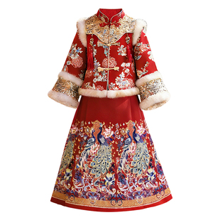 马面裙女童拜年服冬装2026新款儿童汉服冬季国风新年古装过年衣服