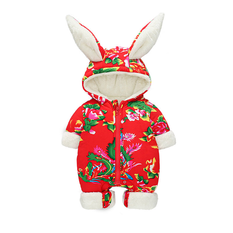 爬服婴儿外出服连体衣冬季