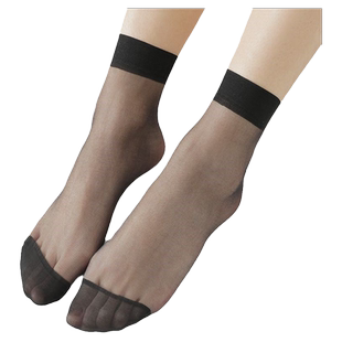 丝袜短款女士水晶袜防勾丝高弹黑色肉色40双薄款透明春夏耐磨