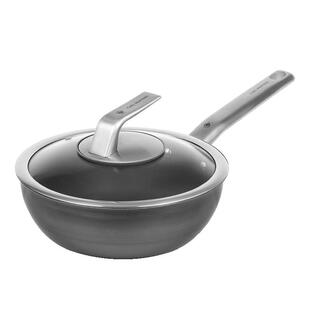 德国三头鹰纯钛炒锅不粘锅家用炒菜电磁炉无涂层小炒锅两人用24cm