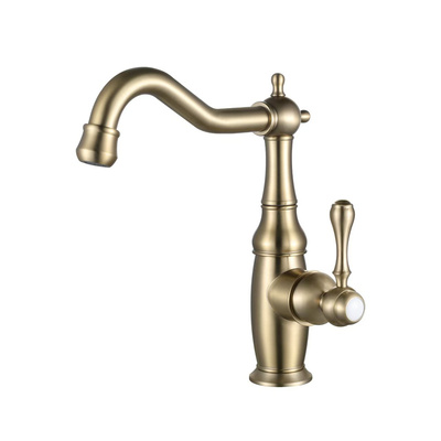 欧式黄铜金色旋转面盆龙头