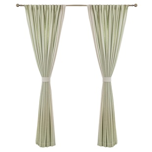 帘花记清新绿色窗帘2025合集 遮光绒布棉麻雪尼尔卧室客厅定制