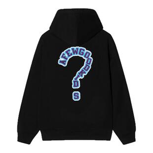 AFGK24FW重磅毛巾刺绣问号连帽卫衣秋冬国潮男女美式休闲情侣帽衫