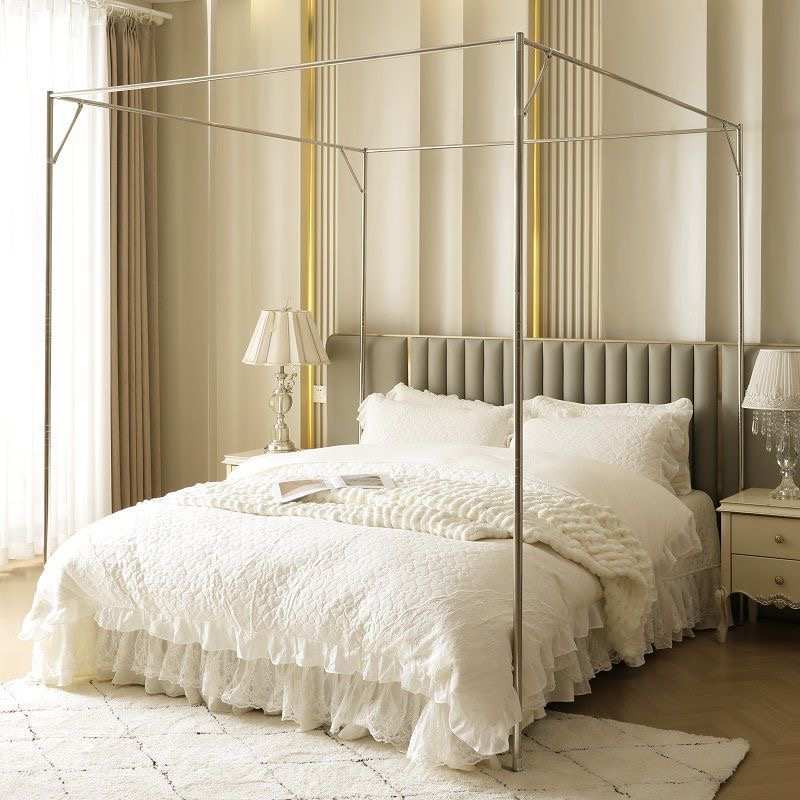 蚊帐支架落地不锈钢杆子家用加粗加厚1.0/1.5/1.8米