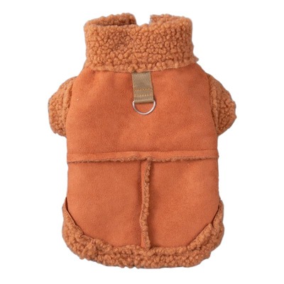 狗狗衣服秋冬装泰迪比熊博美小型犬宠物衣服可牵引加厚保暖绒马甲