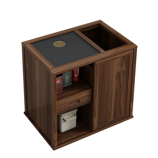 实木中式移动茶桌家用小茶台客厅茶车阳台茶几柜烧水壶一体茶水柜