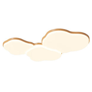 箭牌日式原木风客厅吸顶灯2026新款护眼大厅灯奶油风云朵灯具套餐