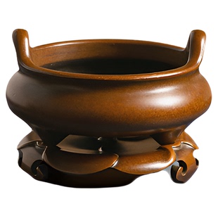 庆松堂苏工铜炉名家胡庆松制三足冲耳套炉复古紫铜套炉熏香炉