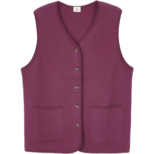 铜牛斜格提花暖棉家居女马甲 秋冬女士睡衣家居上装VS233