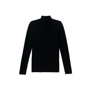 weave 性感天花板 锁温发热德绒时髦修身黑色半高领长袖打底上衣