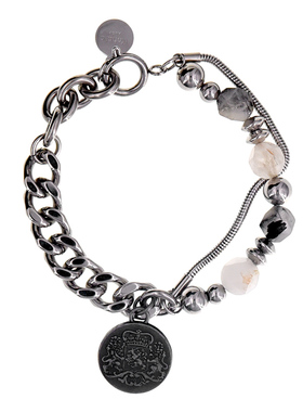 ins玉石潮徽章手链潮男