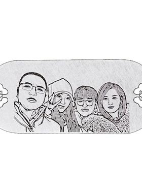 雕刻定制照片情侣银DIY饰品配件