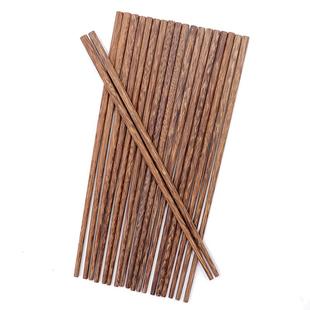 巴拉熊鸡翅木筷子家用实木筷刻字高档红木家庭防滑耐高温木质快子