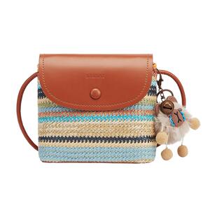 星期六斜挎小包女式春夏新款手机包编织小水桶包百搭轻便单肩女包