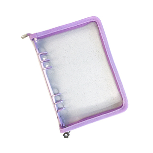 a6六孔活页本拉链袋透明pvc替芯活页夹外壳内页a5手账本笔记本