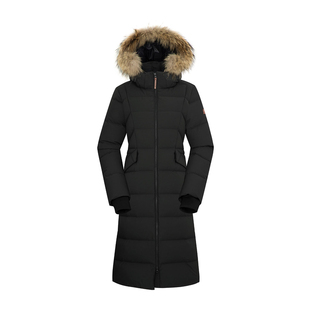 LAFUMA乐飞叶冬季新款保暖毛领鹅绒羽绒服女长款防风防泼水防寒服