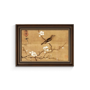 中古风电表箱创意遮挡装饰画花鸟中式复古配电箱电闸盒餐厅免打孔