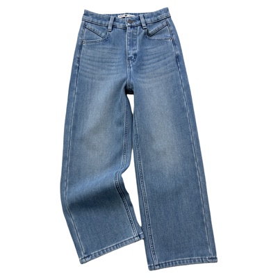 SMX四面弹加厚绒高腰显瘦牛仔裤