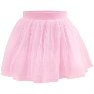 艾舞戈儿童舞蹈半身裙白色纱裙短裙女童练功服跳舞蓬蓬裙芭蕾舞裙