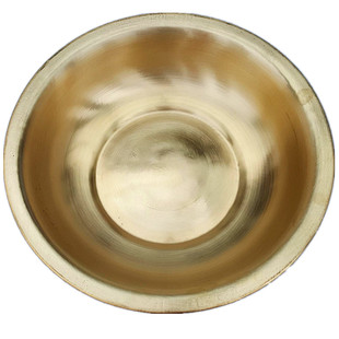 纯黄铜加厚黄铜盆水盆洗脸盆洗脚盆新婚盆补充铜元素 浴佛盆 大号