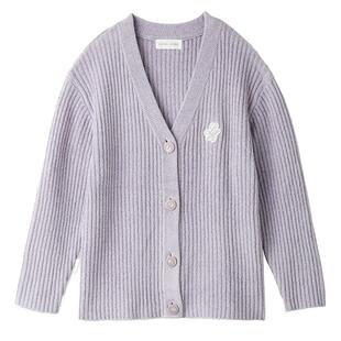 SNIDEL HOME秋冬纯色V领罗纹长袖针织居家睡衣SHNT234041