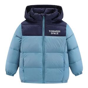 雪中飞2023新款拼色儿童羽绒服男女童休闲中大童面包服冬鸭绒外套