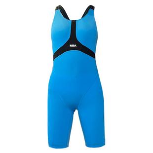 nsa儿童泳衣连体五分裤女孩专业竞速游泳训练竞速游泳衣