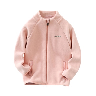 儿童奥利绒外套秋冬款中大通加绒加厚小立领奥粒绒上衣外套亲子款