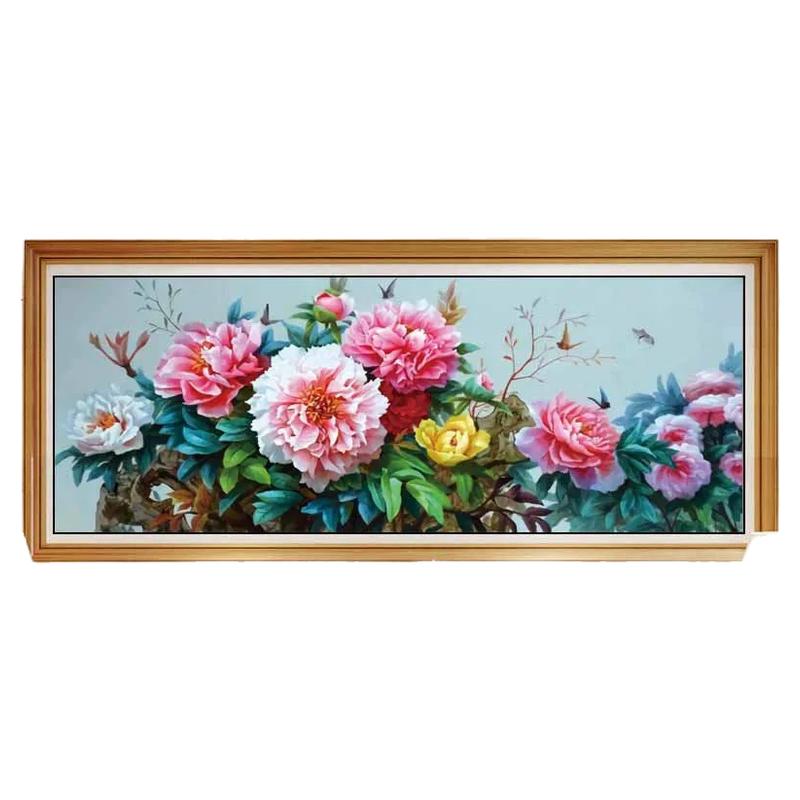 绣好的纯手工成品十字绣沁香芳华新款花开富贵牡丹花客厅大幅挂画