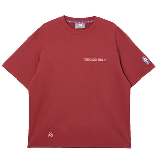 杰克琼斯男装秋新款NBA联名公牛队短袖T恤225301040
