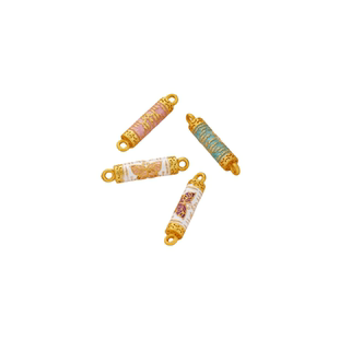 越南沙金保色五条经蝴蝶娜娜通直筒吊坠diy手链项链双吊连接配件