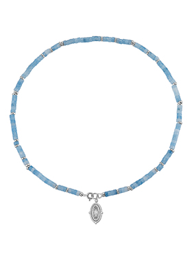 飒米蓝玉髓天然石保色星芒吊坠串珠项链轻奢高级质感叠戴锁骨链