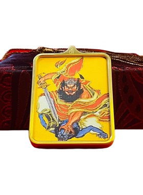 手绘唐卡吊坠天师钟馗道牌挂件吊坠护身吊坠