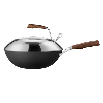 美珑美利新中式纯铁锅不粘不锈