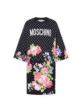 【季末特惠】Moschino/莫斯奇诺 26早春 女士印花厚棉布连衣裙