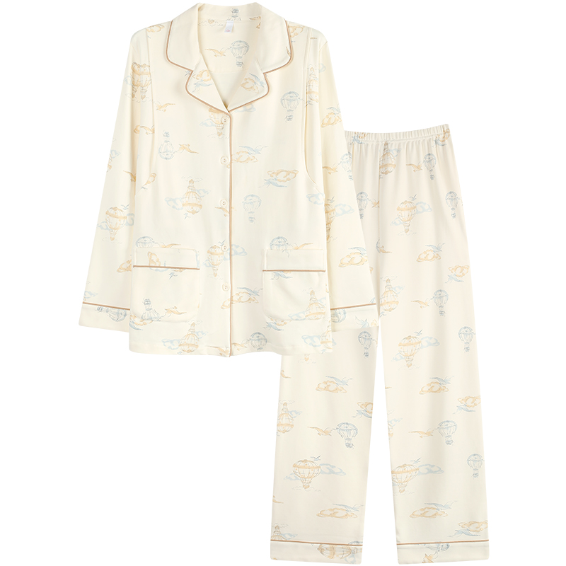 英氏孕妇月子服秋冬新款纯棉A类透气孕期产后家居服长袖哺乳睡衣