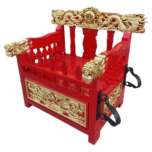 四人轿神轿迎神游神轿神明出巡轿子木雕工艺佛轿抬神辇轿红色安金