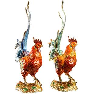 珐琅彩公鸡摆件大吉大利吉祥如意家居装饰品客厅玄关店铺吉祥摆设