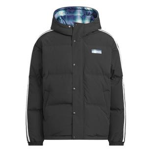 双面穿复古街头风保暖鸭绒连帽羽绒服男秋冬adidas阿迪达斯三叶草