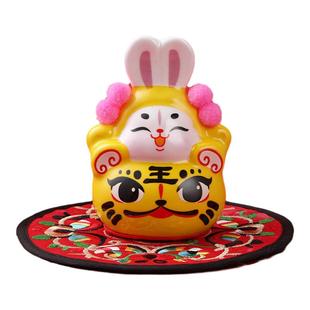 老北京兔爷吉祥物Q版兔儿爷装饰摆件中国风中秋礼品物旅游纪念品