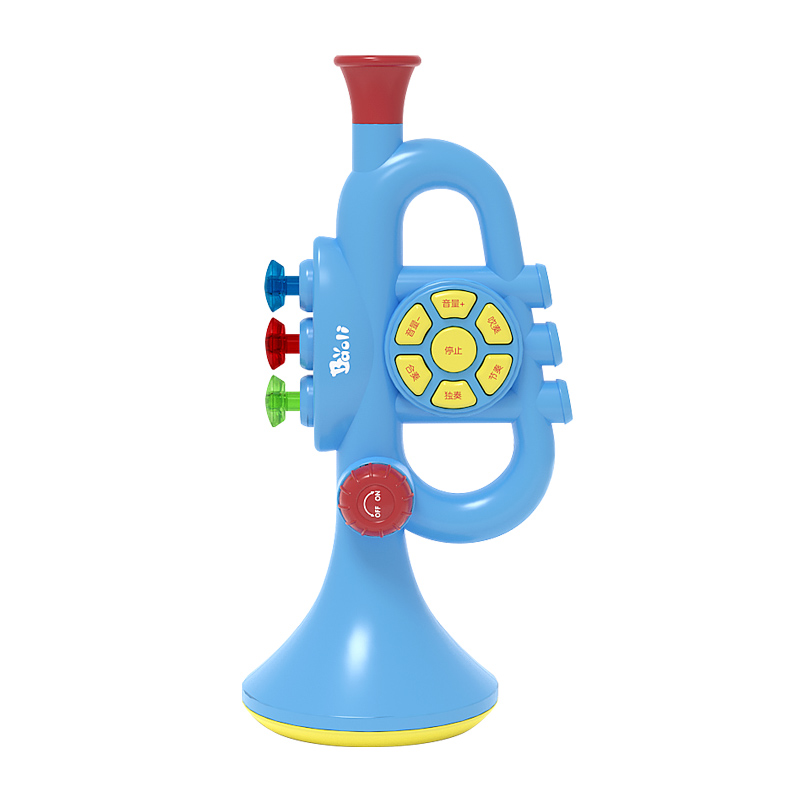 宝丽手持小喇叭儿童玩具可吹吸婴儿6个月3宝宝幼儿萨克斯乐器小号