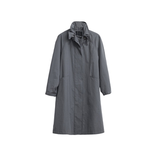 AS显瘦外套女26春季新款利落立领宽松版型百搭中长款显高干练外套