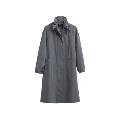 AS显高利落立领中长款外套女