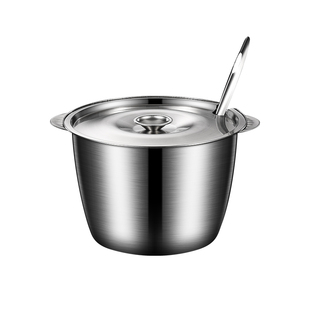 特厚不锈钢盆不锈钢滤油壶带盖家用储油猪油盆大容量双耳油桶密封