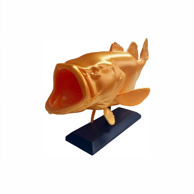 路亚鲈鱼摆件饰品仿真鱼