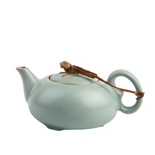 东道汝窑茶壶泡茶家用茶具办公室会客泡茶神器掌权壶天青色汝窑