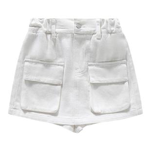 工装裙裤女童夏季2025新款中大童牛仔半身裙儿童短裤女孩裤裙洋气