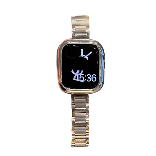 iwatch11苹果手表表带9不锈钢金属亮面链条适用Apple8se女s10腕带