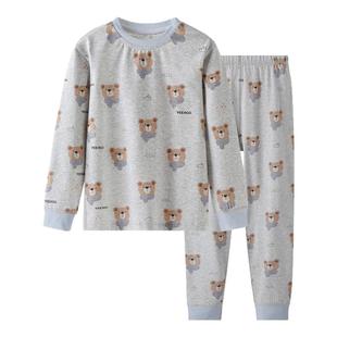 英氏儿童秋衣秋裤套装中大童春秋小男孩保暖内衣长袖睡衣男童内搭